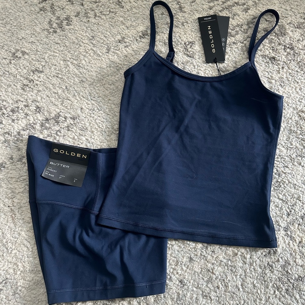 Aritzia Navy Tank and Shorts Set